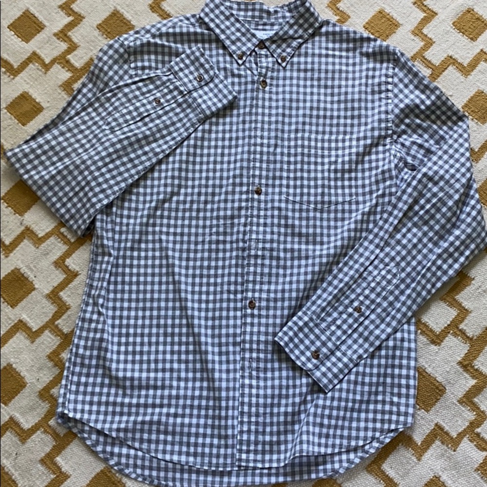 Grey white checker button down - Picture 2 of 5